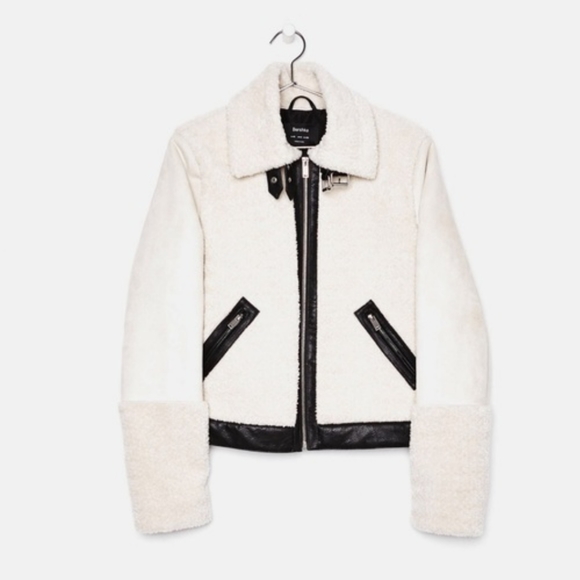 🔥LOW Bershka Faux SHEARLING Jacket - Picture 9 of 9